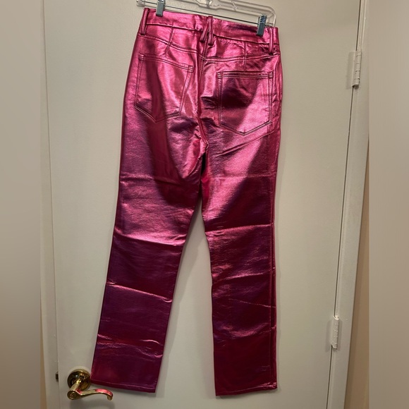 Good American Paige Straight Metallic Pants - Picture 3 of 3
